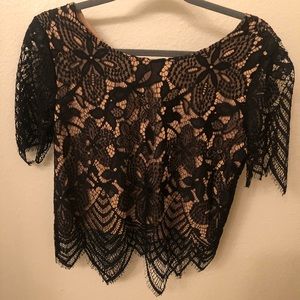 Express Cropped Lace Top